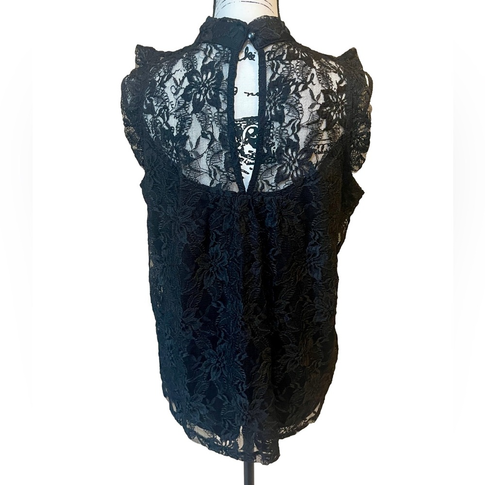 Shannon Ford New York Black Lace Sleeveless Blouse – Size L - Picture 2 of 11